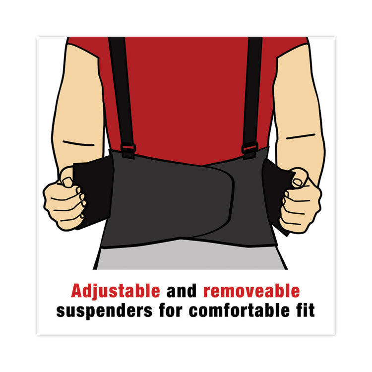 ACE™ Work Belt with Removable Suspenders, One Size Fits All, Up to 48" Waist Size, Black (MMM208605) Each