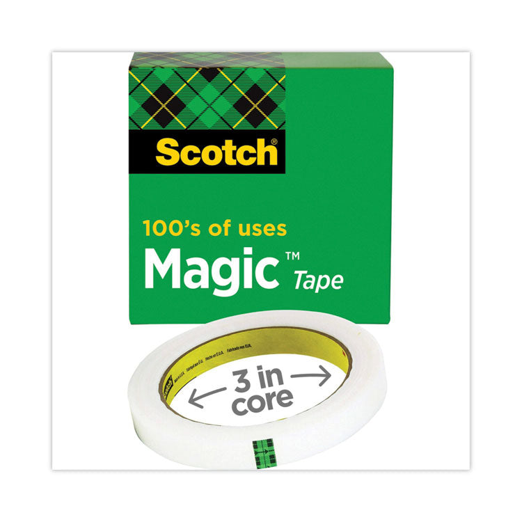 Scotch® Magic Office Tape, 3" Core, 0.5" x 72 yds, Clear (MMM810122592)