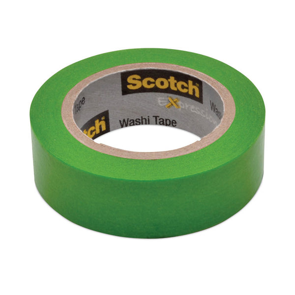 Scotch® Expressions Washi Tape, 1.25" Core, 0.59" x 32.75 ft, Green (MMM70005188761)