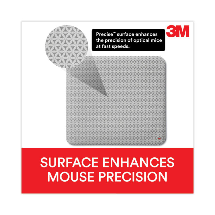 3M™ Precise Mouse Pad with Nonskid Repositionable Adhesive Back, 8.5 x 7, Bitmap Design (MMMMP200PS)