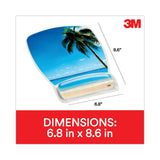 3M™ Fun Design Clear Gel Mouse Pad with Wrist Rest, 6.8 x 8.6, Beach Design (MMMMW308BH)