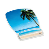 3M™ Fun Design Clear Gel Mouse Pad with Wrist Rest, 6.8 x 8.6, Beach Design (MMMMW308BH)
