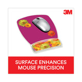 3M™ Fun Design Clear Gel Mouse Pad with Wrist Rest, 6.8 x 8.6, Daisy Design (MMMMW308DS)