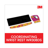 3M™ Fun Design Clear Gel Mouse Pad with Wrist Rest, 6.8 x 8.6, Daisy Design (MMMMW308DS)