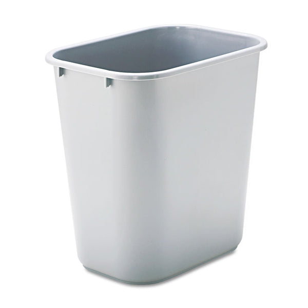 Rubbermaid® Commercial Deskside Plastic Wastebasket, 7 gal, Plastic, Gray (RCP295600GY)