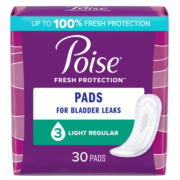 Poise® Fresh Protection™ Bladder Control Pad 9.33 Inch Length Moderate Absorbency Polymer Core One Size Fits Most (1160343_CS) 120/CS