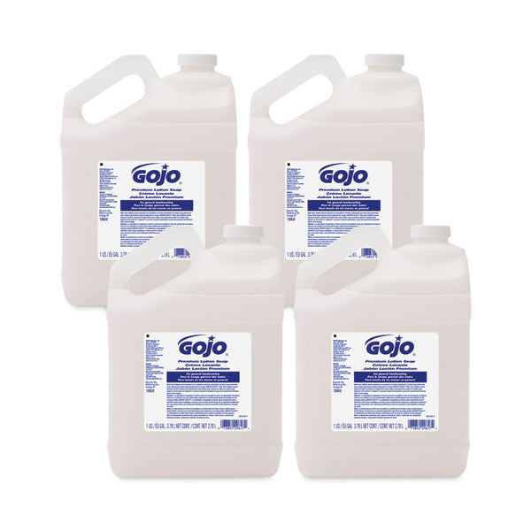 GOJO® White Premium Lotion Soap, Waterfall Scent, 1 gal Refill, 4/Carton (GOJ186004CT) Each