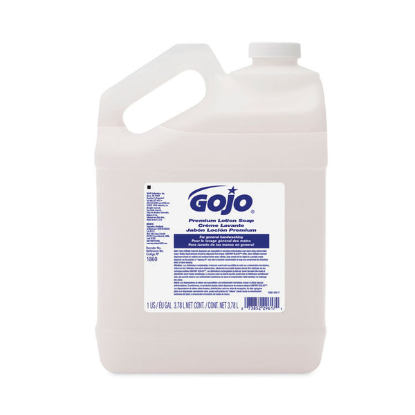 GOJO® White Premium Lotion Soap, Waterfall Scent, 1 gal Refill, 4/Carton (GOJ186004CT) Each