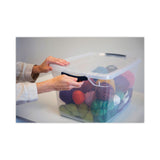 Rubbermaid® Clever Store Basic Latch-Lid Container, 30 qt, 13.37" x 18.75" x 10.5", Clear (UNXRMCC300014)