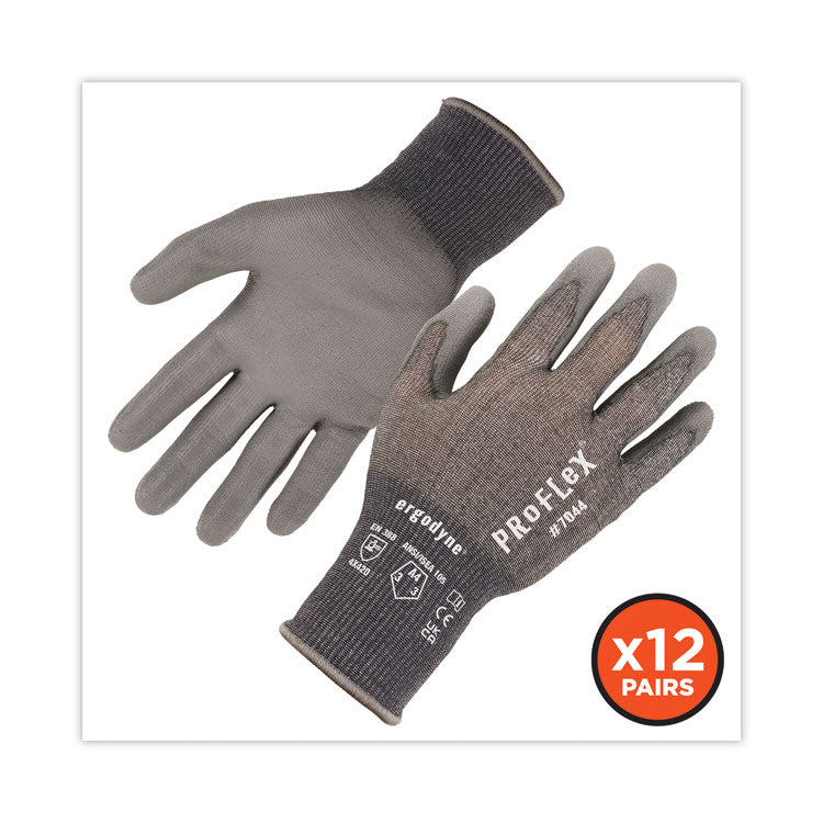 ergodyne® ProFlex 7044 ANSI A4 PU Coated CR Gloves, Gray, Medium, 12 Pairs/Pack, Ships in 1-3 Business Days (EGO10483) Each