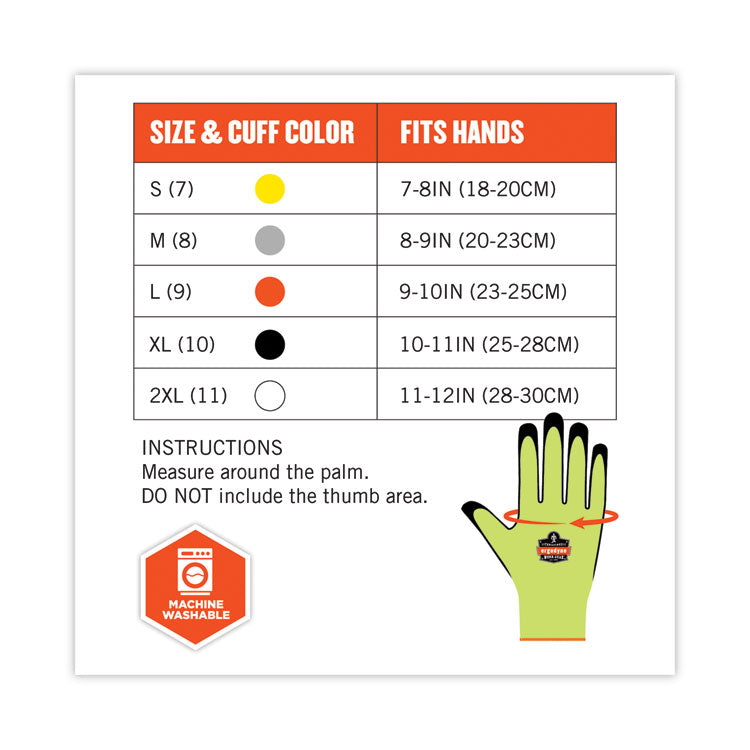 ergodyne® ProFlex 7021 Hi-Vis Nitrile-Coated CR Gloves, Lime, Large, 144 Pairs/Carton, Ships in 1-3 Business Days (EGO17864) Case of 144