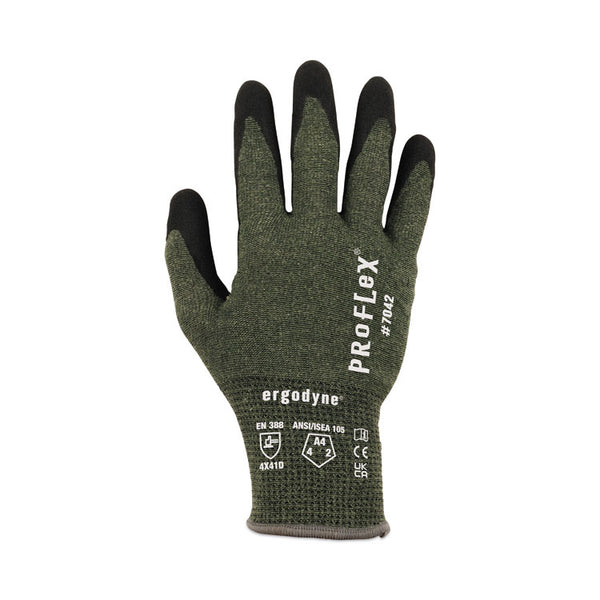 ergodyne® ProFlex 7042 ANSI A4 Nitrile-Coated CR Gloves, Green, Medium, Pair, Ships in 1-3 Business Days (EGO10343) 1 Pair