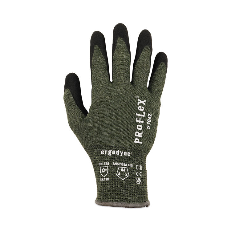 ergodyne® ProFlex 7042 ANSI A4 Nitrile-Coated CR Gloves, Green, Medium, Pair, Ships in 1-3 Business Days (EGO10343) 1 Pair