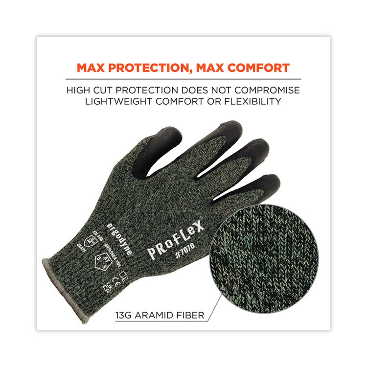 ergodyne® ProFlex 7070 ANSI A7 Nitrile Coated CR Gloves, Green, Large, 12 Pairs/Pack, Ships in 1-3 Business Days (EGO18034) Each