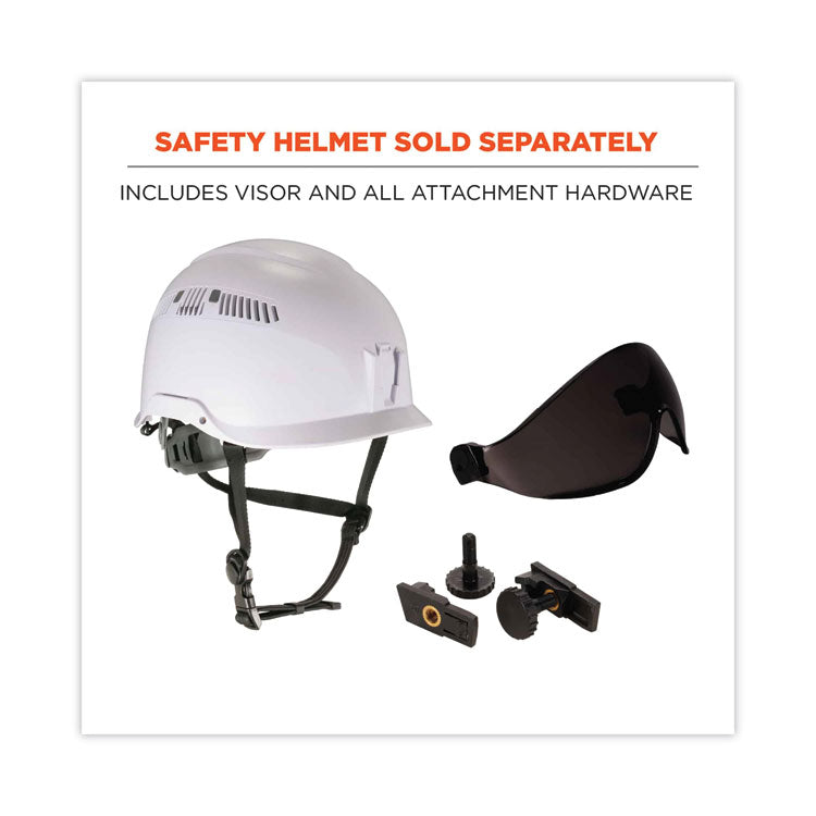 ergodyne® Skullerz 8991 Safety Helmet Visor, Polycarbonate, 6 x 12 x 4, Smoke, Ships in 1-3 Business Days (EGO60209) Each