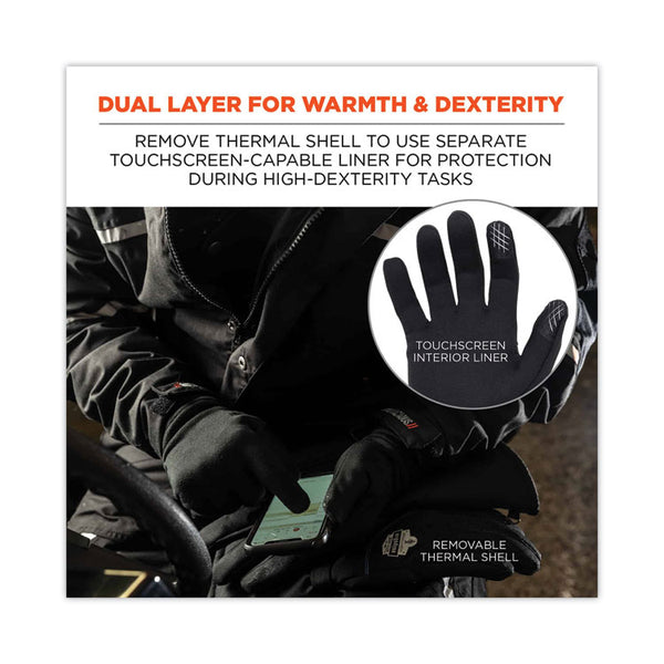 ergodyne® ProFlex 825WP Thermal Waterproof Winter Work Gloves, Black, 2X-Large, Pair, Ships in 1-3 Business Days (EGO17606) 1 Pair