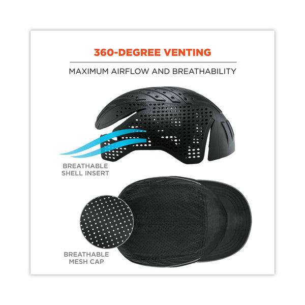 ergodyne® Skullerz 8955 Lightweight Bump Cap Hat, Micro Brom, Black, Ships in 1-3 Business Days (EGO23362) Each