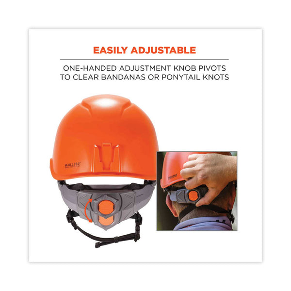 ergodyne® Skullerz 8974 Class E Safety Helmet, 6-Point Ratchet Suspension, Orange, Ships in 1-3 Business Days (EGO60212)