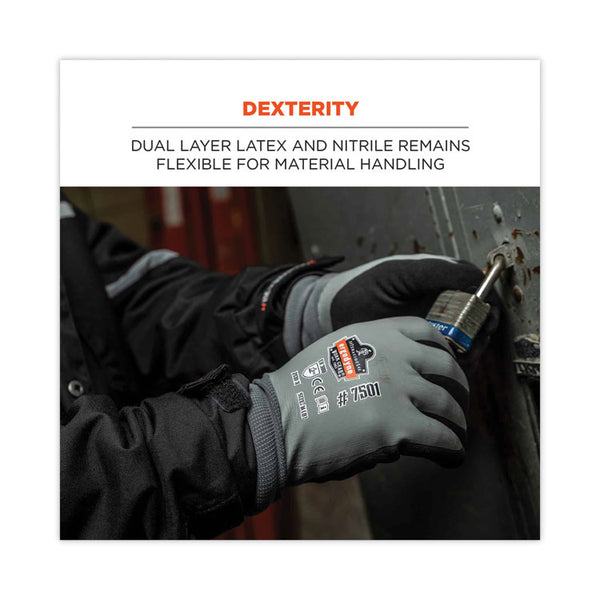 ergodyne® ProFlex 7501 Coated Waterproof Winter Gloves, Gray, Large, Pair, Ships in 1-3 Business Days (EGO17634) 1 Pair