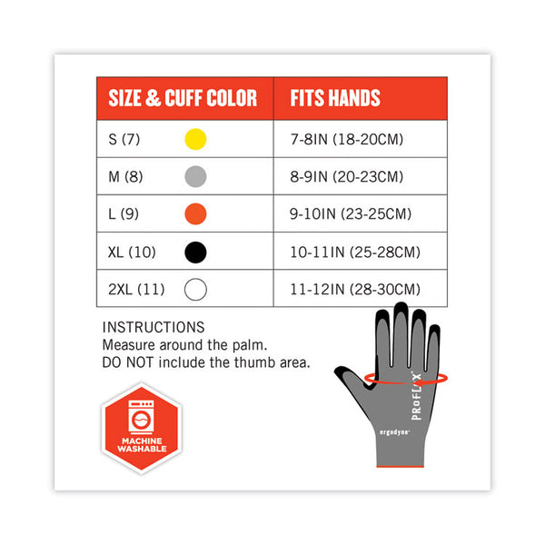 ergodyne® ProFlex 7072 ANSI A7 Nitrile-Coated CR Gloves, Gray, Small, 12 Pairs/Pack, Ships in 1-3 Business Days (EGO10302) Each