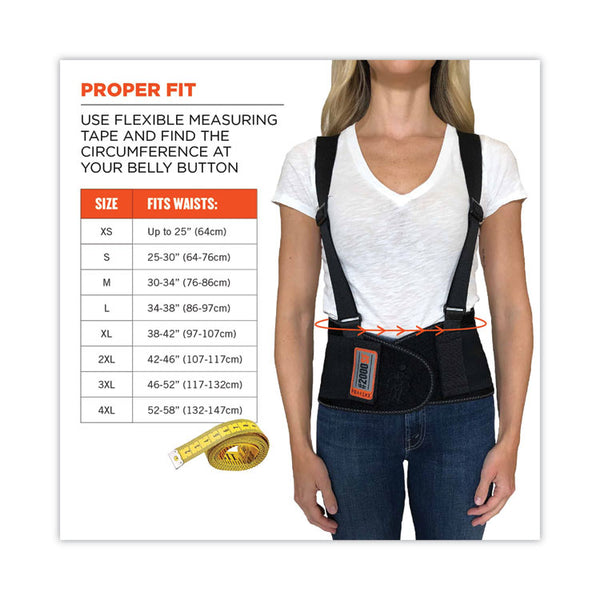 ergodyne® ProFlex 2000SF High-Performance Spandex Back Support Brace, X-Small, 20" to 25" Waist, Black, Ships in 1-3 Business Days (EGO11281) Each
