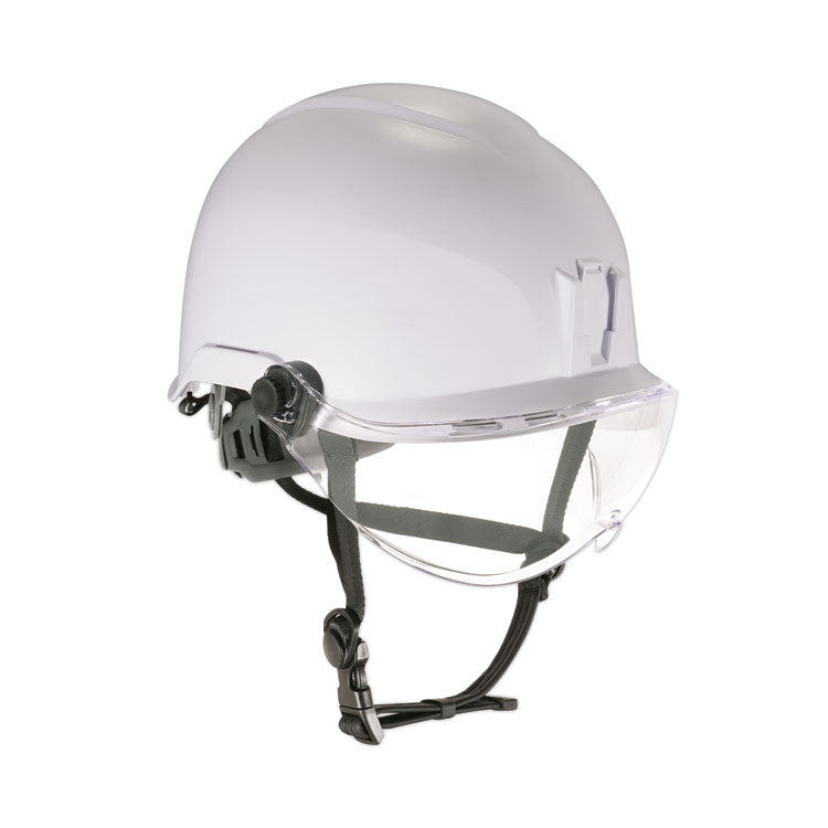 ergodyne® Skullerz 8974V Class E Safety Helmet w/8991 Visor Kit, Clear Lens, 6-Pt Ratchet Suspension, White, Ships in 1-3 Business Days (EGO60215) Each