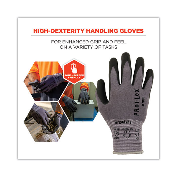 ergodyne® ProFlex 7000 Nitrile-Coated Gloves Microfoam Palm, Gray, Small, 12 Pairs/Pack, Ships in 1-3 Business Days (EGO10362) Each