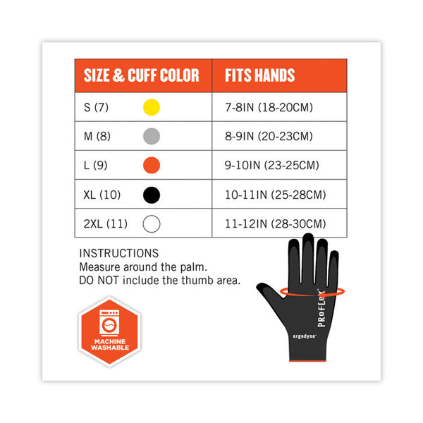 ergodyne® ProFlex 7001 Nitrile-Coated Gloves, Black, Large, 144 Pairs/Pack, Ships in 1-3 Business Days (EGO17854) Each