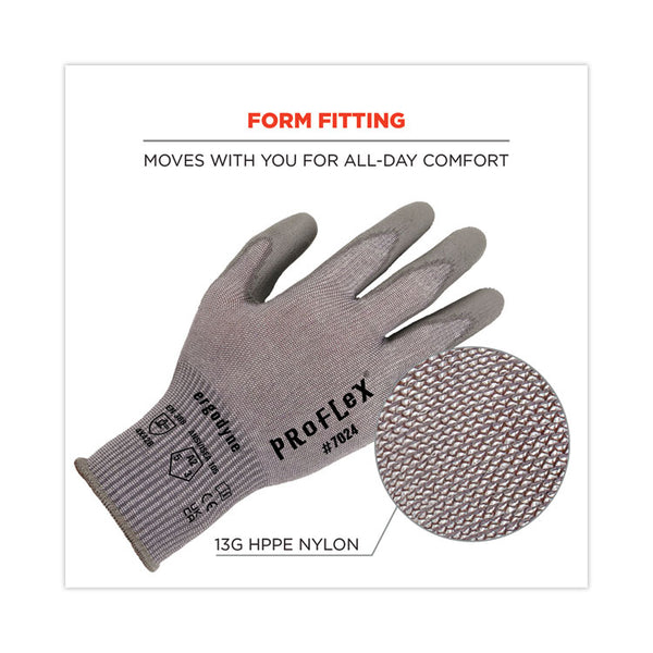 ergodyne® ProFlex 7024 ANSI A2 PU Coated CR Gloves, Gray, Medium, Pair, Ships in 1-3 Business Days (EGO10403) 1 Pair
