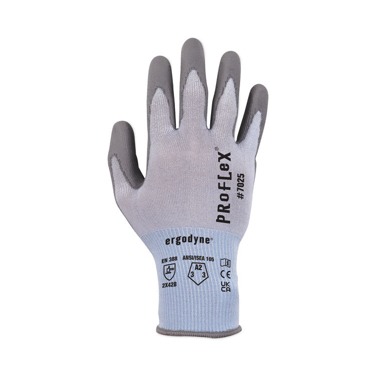 ergodyne® ProFlex 7025 ANSI A2 PU Coated CR Gloves, Blue, Large, Pair, Ships in 1-3 Business Days (EGO10434) 1 Pair