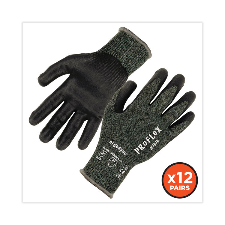 ergodyne® ProFlex 7070 ANSI A7 Nitrile Coated CR Gloves, Green, Medium, 12 Pairs/Pack, Ships in 1-3 Business Days (EGO18033) Each