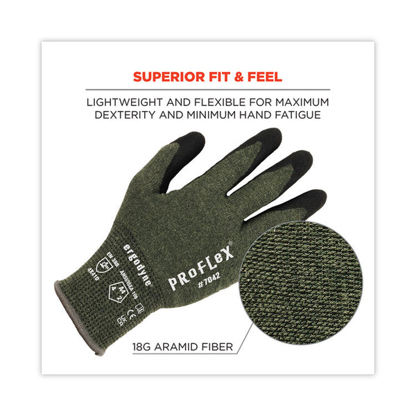 ergodyne® ProFlex 7042 ANSI A4 Nitrile-Coated CR Gloves, Green, Medium, 12 Pairs/Pack, Ships in 1-3 Business Days (EGO10333) Each