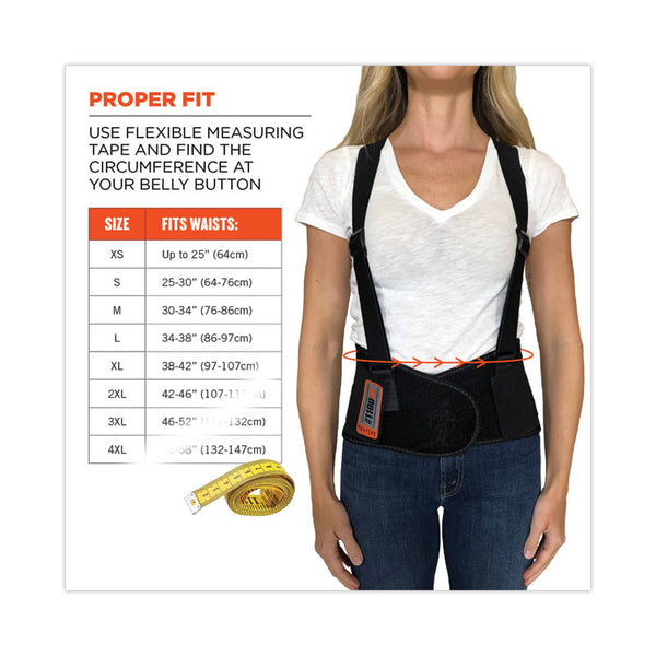 ergodyne® ProFlex 1100SF Standard Spandex Back Support Brace, X-Large, 38" to 42" Waist, Black, Ships in 1-3 Business Days (EGO11605) Each