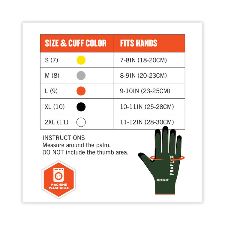 ergodyne® ProFlex 7070 ANSI A7 Nitrile Coated CR Gloves, Green, 2X-Large, 12 Pairs/Pack, Ships in 1-3 Business Days (EGO18036) Each