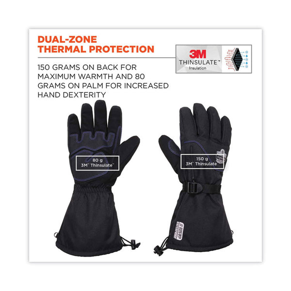 ergodyne® ProFlex 825WP Thermal Waterproof Winter Work Gloves, Black, X-Large, Pair, Ships in 1-3 Business Days (EGO17605) 1 Pair