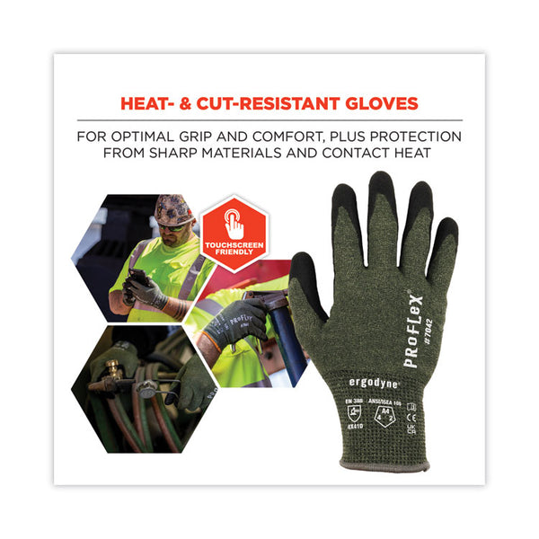 ergodyne® ProFlex 7042 ANSI A4 Nitrile-Coated CR Gloves, Green, Small, 12 Pairs/Pack, Ships in 1-3 Business Days (EGO10332) Each