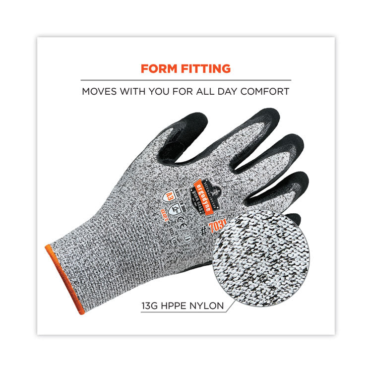 ergodyne® ProFlex 7031 ANSI A3 Nitrile-Coated CR Gloves, Gray, Large, Pair, Ships in 1-3 Business Days (EGO17984) 1 Pair