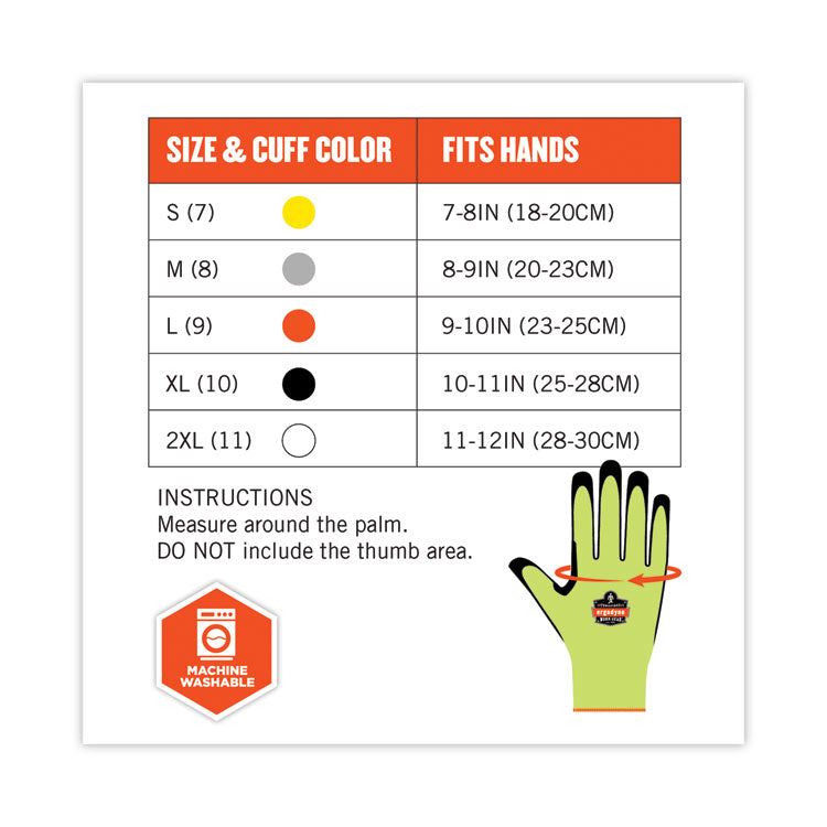 ergodyne® ProFlex 7041 ANSI A4 Nitrile-Coated CR Gloves, Lime, Large, 144 Pairs, Ships in 1-3 Business Days (EGO17824) Each