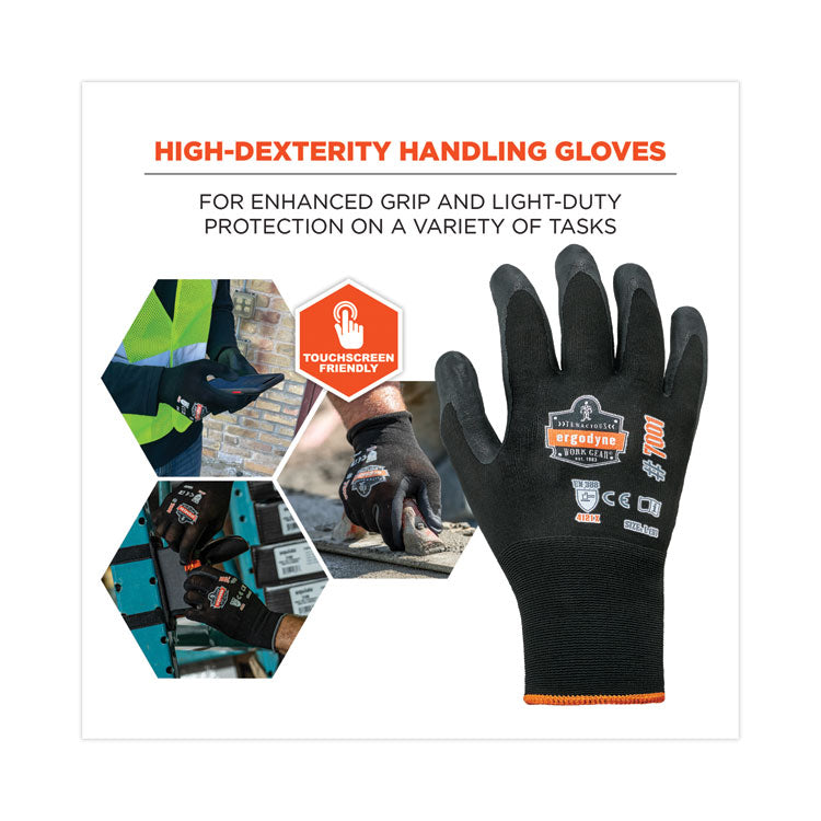 ergodyne® ProFlex 7001 Nitrile-Coated Gloves, Black, Large, 144 Pairs/Pack, Ships in 1-3 Business Days (EGO17854) Each
