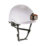ergodyne® Skullerz 8974LED Class E Safety Helmet w/8981 Universal LED Headlamp, 6-Pt Ratchet Susp, White, Ships in 1-3 Business Days (EGO60201) Each