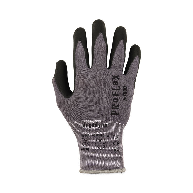 ergodyne® ProFlex 7000 Nitrile-Coated Gloves Microfoam Palm, Gray, Small, Pair, Ships in 1-3 Business Days (EGO10372) 1 Pair