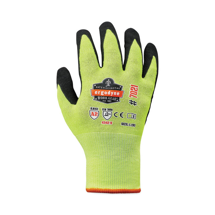 ergodyne® ProFlex 7021 Hi-Vis Nitrile-Coated CR Gloves, Lime, Large, 144 Pairs/Carton, Ships in 1-3 Business Days (EGO17864) Case of 144