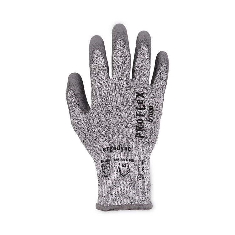 ergodyne® ProFlex 7030 ANSI A3 PU Coated CR Gloves, Gray, X-Large, 12 Pairs/Pack, Ships in 1-3 Business Days (EGO10455) Each