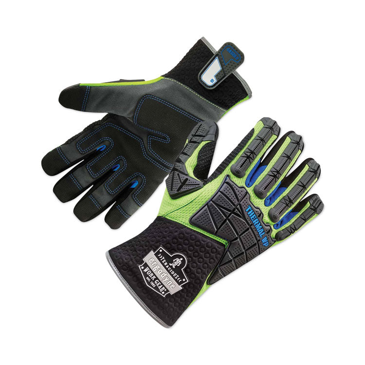 ergodyne® ProFlex 925WP Performance Dorsal Impact-Reducing Thermal Waterproof Gloves, Black/Lime, 2XL, Pair, Ships in 1-3 Business Days (EGO18106) 1 Pair