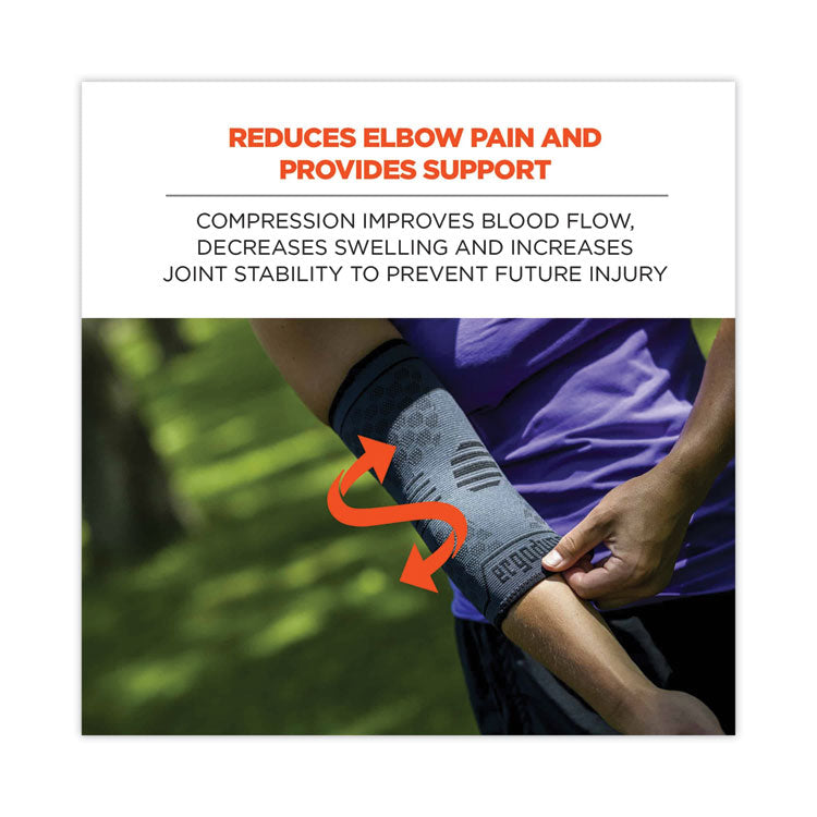 ergodyne® ProFlex 651 Elbow Compression Sleeve, Medium, Gray/Black, Ships in 1-3 Business Days (EGO16593) Each