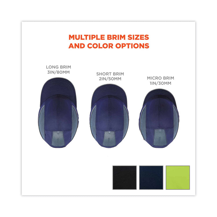 ergodyne® Skullerz 8950 Bump Cap Hat, Long Brim, Lime, Ships in 1-3 Business Days (EGO23335) Each