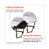 ergodyne® Skullerz 8975V Class C Safety Helmet w/8991 Visor Kit, Smoke Lens, 6-Pt Ratchet Suspension, White, Ships in 1-3 Business Days (EGO60220)