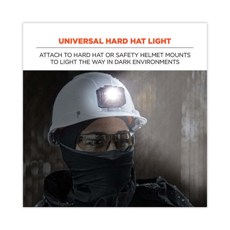 ergodyne® Skullerz 8987 Rechargeable Hard Hat LED Light, 2.5 x 3 x 2, Black, Ships in 1-3 Business Days (EGO60197) Each
