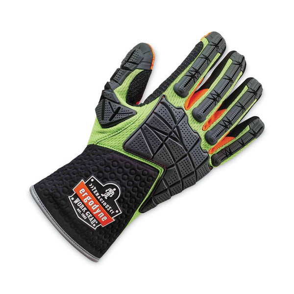 ergodyne® ProFlex 925F(x) Standard Dorsal Impact-Reducing Gloves, Black/Lime, Large, Pair, Ships in 1-3 Business Days (EGO17904) 1 Pair