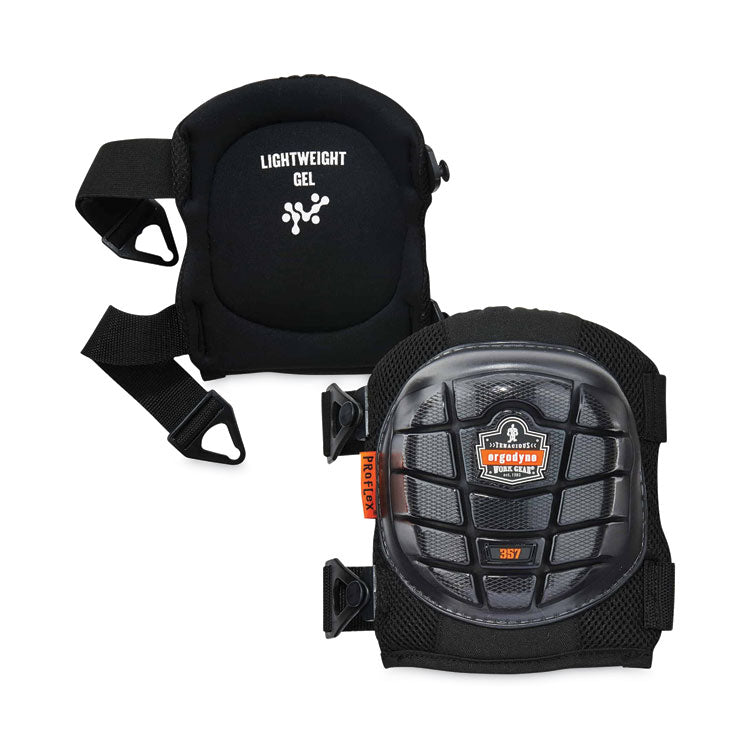 ergodyne® ProFlex 357 Lightweight Gel Knee Pads, Short Cap, Buckle Closure, One Size Fits Most, Black, Pair, Ships in 1-3 Business Days (EGO18457) 1 Pair